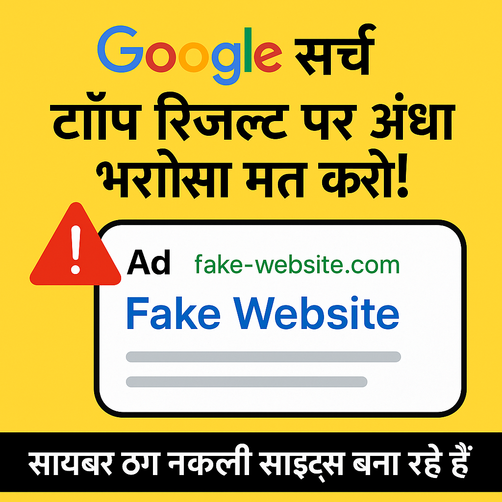 Google सर्च रिजल्ट पर भरोसा न करें — धोखा हो सकता है!