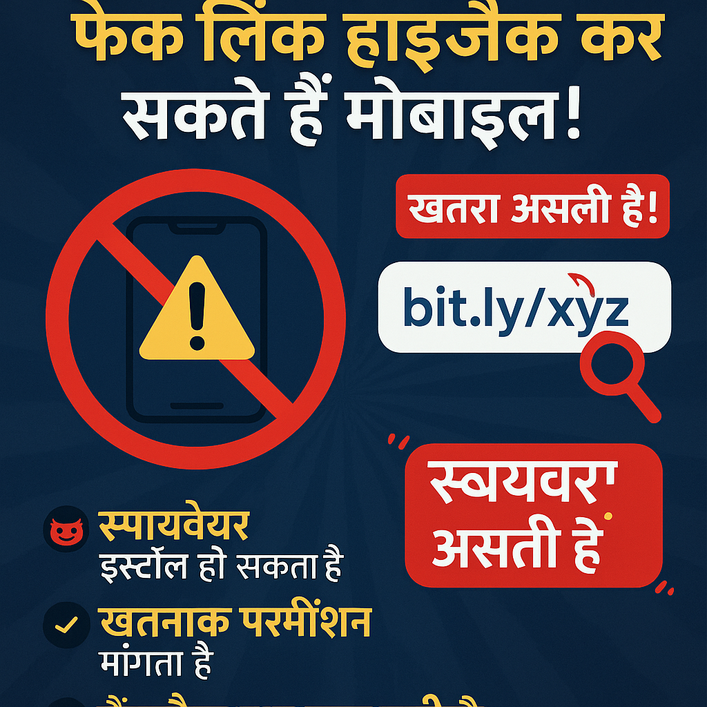 क्लिक करने से पहले सोचें: फेक लिंक आपका मोबाइल हाइजैक कर सकते हैं!